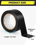 Avery Dennison Floor Marking Tape, 2 Inch x 108 Ft Black Caution Tape, 3 Rolls Heavy Duty Safety Warning Tape, High Adhesion for Indoor/Outdoor | Warehouse, Factory, Parking, Industrial