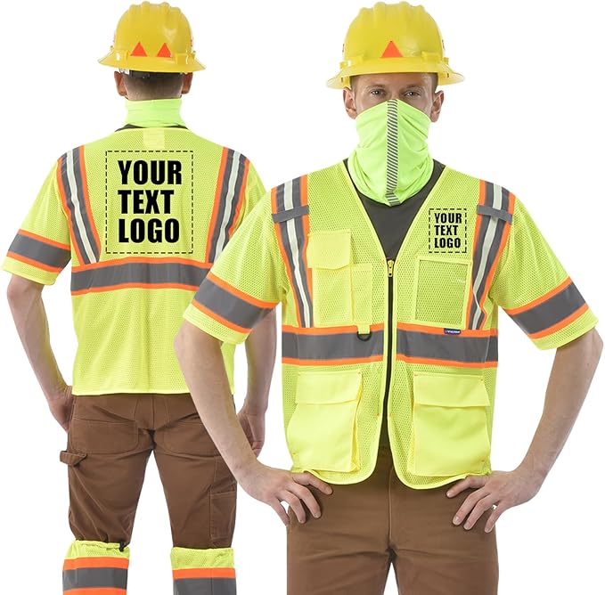 AYKRM 11 color High Vis Reflective Safety Vest for Women Men Security Pocket Zipper