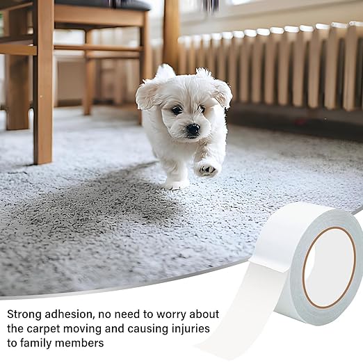 WINNOW Heavy Duty Double Sided Rug Tape 2 Inch x 12 Yards – Carpet Tape Gripper for Wood, Tile & Carpet, Non‑Slip, Strong Hold, Removable,