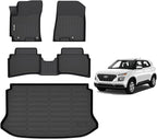 AIPOIL® Floor Mats & Cargo Liner Set for Hyundai Venue 2020-2025 2026 (Only Fit The Upper Floor of The Trunk) All Weather Protection TPE Anti-Slip Car Full Set Floor Liners Custom Accessories - Black