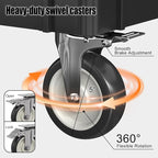 2 Tier Plastic Rolling Cart Utility Cart on Wheels, Heavy Duty Tool Carts with Ergonomic Storage Handle and Deep Shelfs, Work Cart Service Carts for Garage, Warehouse, Workshop, Office, Cleaning
