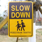 Joffreg Slow Down Pedestrian Traffic Sign,17 x12 Inches,Reflective Aluminum,UV Printed,Weather Resistant,Waterproof,Durable Ink,Easy to Mount,Outdoor Use(4 Pack)