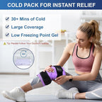 APEXUP Ice Pack for Knee Pain Relief, Large Reusable Wrap After Surgery, Flexible Gel Cold Pack for Injuries, Pain Relief for Back, Shoulder, Elbow, Ankle and Leg (Purple, L 1PK)