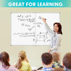 JILoffice Magnetic Foldable White Board 48 x 36 Inches, Dry Erase Whiteboard, Silver Aluminum Frame with 2 Detachable Marker Tray Wall Mounted Board for Office Home and School