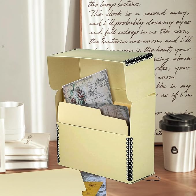 Lineco Archival Document Storage Box with Metal Edge, Acid-Free Tan Boxboard, Organize and Store Files, Prints, Photos, Legal-Sized Case 15.5" x 10.5" x 5" Wide, Pack of 2