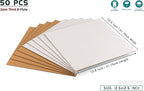 12.5x12.5 inch Corrugated Cardboard Sheets - 12" LP Record Insert Pads for Shipping, Mailing, Packaging, Art Supplies, DIY Crafts, 1/8" Thick Protective Sheets, One-Side White, 50 PCS