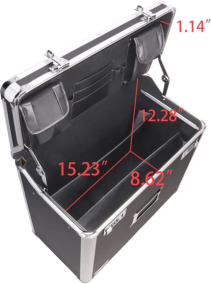 Vaultz Locking Mobile Business Case, Legal Size, 14.5 x 13.5 x 11 Inches, Black (VZ00194)