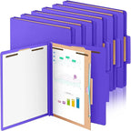 Skyygemm 12 Pack Classification Folders Letter Size Bulk with Divider and 2" Expansion, Pressboard Folder with 2 Prong Fasteners for Teachers, Clergy, Office, Church, Christmas Donations(Purple)