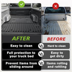 TripleAliners Truck Bed Mat Compatible with 1999-2016 Ford Super Duty F250/F350/F450 Accessories 6.8FT Vehicle Perfectly Flush All Weather Protection TPE Heavy Duty Pickup Bed Liner Cargo Mat