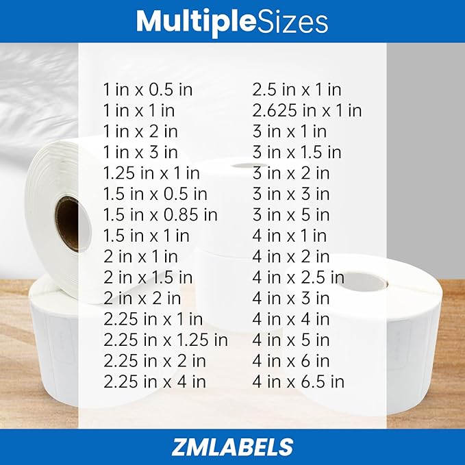 Compatible Thermal Labels Replacement for Zebra (【1.5" x 1"】 16 Rolls/20800Labels)