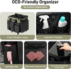 Large Cleaning Caddy for Cleaning Supplies Organizer, Rolling Cleaning Caddy Bags with Wheels for Housekeepers, Cleaning Carts on Wheels for Home Car Office Picnic