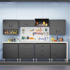 Metal Storage Cabinet with Wheels, Lockable Rolling Tool Chest with Adjustable Shelf & Handle & 2-Doors, Mobile Steel Locker for Garage, Home, Office, Warehouse, Assembly Required, Black