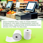 (200 Rolls) 3 1/8" x 230' Thermal Paper, POS Receipt Paper for Retail Business Cash Register, Fits Most Credit Card Terminal Point Of Sale