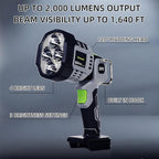 20W Cordless LED Work Light, Switchable Spotlight and Floodlight for 2000 Lumens, Makita 18V/20V LXT, 500m/1640FT Beam, Built-in Hook for Jobsite and Camping (Battery Not Included)