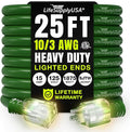 25ft Outdoor/Indoor Extension Cord 10/3 Gauge Ultra Heavy Duty 3 Prong SJTW, Waterproof, ETL Listed, Flexible Cold-Resistant Long Power Cord,15A 125V 1875W, Green by LifeSupplyUSA