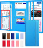 LINTRU Car Registration and Insurance Holder Trifold, Oversized Fit with Reinforced Construction, Matte PU Leather Vehicle Glove Box Organizer for Documents, Car Accessories for Men and Women