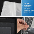 9 Pocket Card Sleeves, Holds 900 Cards, Trading Card Binder Sleeves, 3 Ring 9 Pocket Pages for Sports Cards, Coupons, Game Cards, 50 Pack