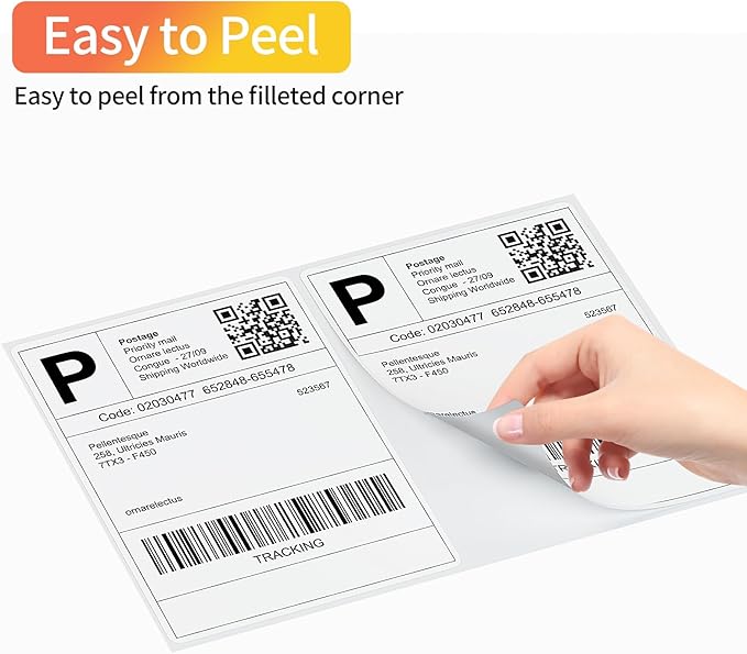 Coopaty Half Sheet Shipping Labels 8.5" x 5.5" Sticker Labels for Laser & Ink Jet Printers, 2 Per Page Self Adhesive Mailing Labels for Packages (8000 Labels)