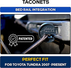 Cargo Net for Toyota Tundra - Fits 2007-2025 - Patented Bed Rail Integration - Heavy Duty 8mm Premium Bungee 4'x6' Cargo Netting - Designed in USA