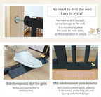 Lumizone Extra Tall Cat Gate 55.12" High Pressure Mounted Extra Wide 2025 New (17 Sizes) 1.37" Gap No Drilling Auto-Close One-Handed Operation Tall Pet Gate for Dogs(Black, 55.12" H x 63.39"-67.71" W)