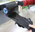 BOMEI PACK Mini Black Industrial Stretch Wrap Film 2 Pack 5" x 1000ft Roll with Handle, 80 Gauge Plastic Wrap for Moving, Pallet Wrap - Self Adhering Packaging Heavy Duty Shrink Film
