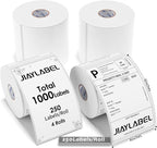 4x6 Thermal Mailing Labels for Direct Thermal Label Printer Shipping Sticker Paper for Address Postage, 250 Labels/Roll, 4 Rolls, Total 1000PCS