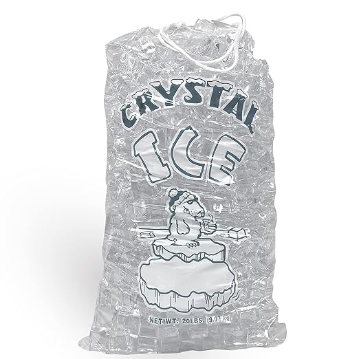 Pinnacle Mercantile 20 lb. Drawstring Ice Bags (100-Count) Heavy-Duty, Puncture-Resistant EVA | Cotton Pull Closure | Disposable, Recyclable | Portable Storage and Freezer Keeper