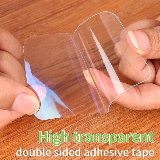 10PCS Large Double Sided Adhesive Pads for Mounting, 2.36in Two Sided Precut Squares Tape, Sticky Tack Double Sided Tape for Walls Hanging Nano Wall Mount Gel Clear 60mm
