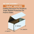 BOX USA Shipping Boxes Medium 14"L x 4"W x 4"H 50-Pack - Corrugated Cardboard Box for Moving, Mailing, Packing, Packaging and Storage