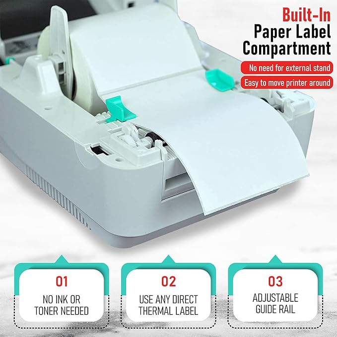 Arkscan 2054A Shipping Label Printer for Windows Mac Chromebook Android, Supports Amazon Ebay Paypal Etsy Shopify ShipStation Stamps UPS USPS FedEx DHL, Roll & Fanfold 4x6 Direct Thermal Label