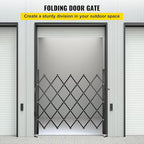 VEVOR Single Folding Security Gate, 51.57" H x 66" W Folding Door Gate, Steel Accordion Security Gate, Flexible Expanding Security Gate, 360° Rolling Barricade Gate, Scissor Gate or Door with Padlock