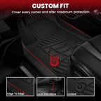 LASFIT Floor Mats for Nissan Frontier 2009-2021 King Cab (Not Fit Crew Cab), All Weather TPE Custom Fit Easy Clean Durable No-Curling Floor Liners for Frontier 1st & 2nd Row Car Mats, Black