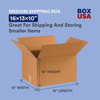 BOX USA Shipping Boxes 16"L x 13"W x 10"H, 25-Pack Medium Corrugated Cardboard Boxes for Shipping, Mailing, Packing, Packaging and Storage