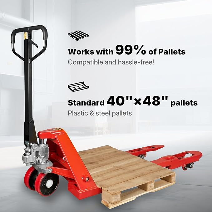 NORTHSKY Standard Manual Pallet Jack, 27" W x 48" L, 5500lbs Capacity for Warehouse, Workshop