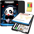 Clipboard with Storage,Office Supplies Nursing Clipboards Folder with Pen Holder Plastic Foldable Clip Board with Storage for Nurse Teacher,Cute Music Panda