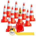 10 Pack 28 Inch Traffic Cones, from -22℉ to 131℉, MUTCD-Compliant Orange Safety Cone with Reflective Collar ＆ Extra Caution Tape for Parking Lot, Construction Work, Road Safety