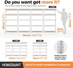HOMEDANT 5 Tier Storage Shelves Adjustable Laminated Boltless Garage Metal Shelving Unit Heavy Duty Utility Rack Shelf Warehouse Pantry Closet Kitchen (4, (M) 35.9" W, White)