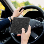 CoBak Car Registration and Insurance Holder - Vehicle Glove Box Car Organizer, Auto Truck Comparment Accessories Case for Essential Document, Driver License, Cards (Glitter Black)