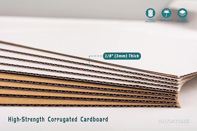 5x5x5 inch Small Shipping Boxes, White Corrugated Cardboard Boxes for E-Commerce, Mailing, Storage, Gifts Wrapping, 25 Pack