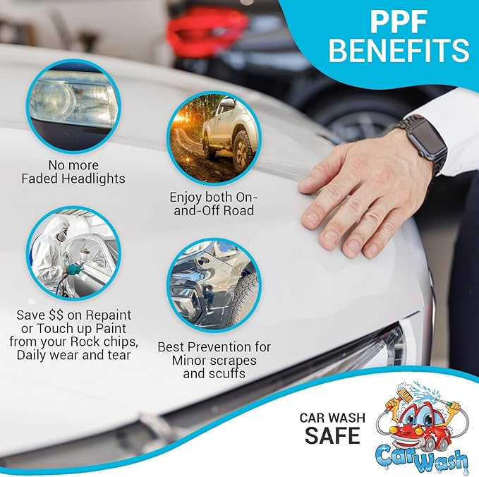 [ARMOR UP] 12"x 60", Clear Paint Protection Film Roll for Cars, Full-Size Trucks or SUVs. 8-mil Thick, Non-Yellowing, Optical Clarity, UV Protection, Self-Healing, Gloss Finish