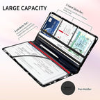 Premium Car Registration and Insurance Card Holder, Cute PU Leather Car Document Holder, Vehicle Glove Box Car Organizer with Magnetic Closure for Driver License, Cards Black Celestial Sky