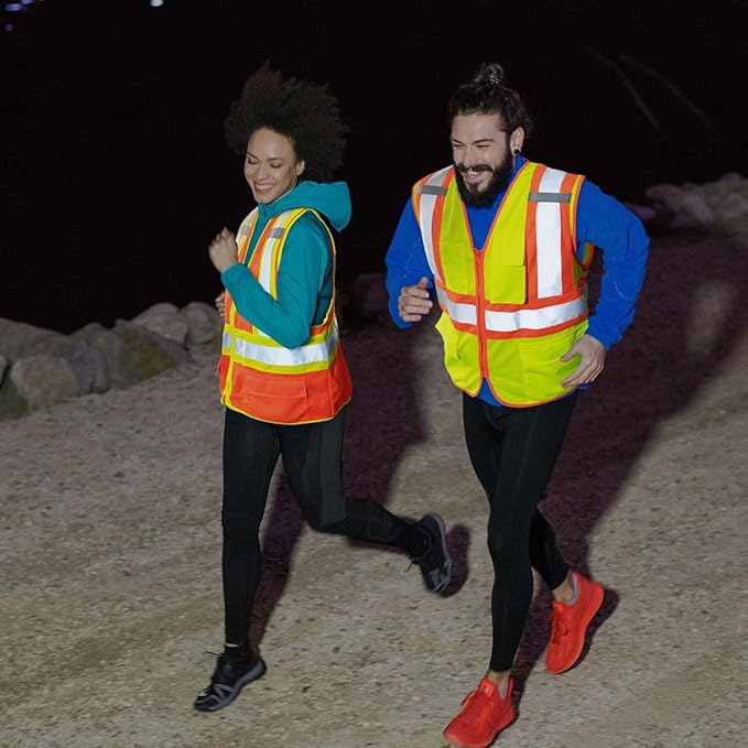 KAYGO Safety Vest with Pockets - High Visibility Reflective Vest ANSI Class 2 Construction Vest