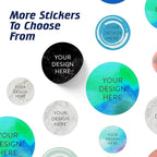 100 Custom Vinyl Stickers - Upload Your own Image, Text, Design, Logo - Personalized Logo Labels for Handmade, Packaging, Bottle, Jars, Candle, Brand Stickers (Blue Green, 5x5)