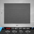 PIC AUTO Heavy Duty Rubber Trunk Cargo Liner Floor Mats, Trimmable to Fit for Car, SUV, Van, and Trucks – All-Weather Protection, Anti-Slip Backing, Easy to Clean, Durable and Long-Lasting (Gray)