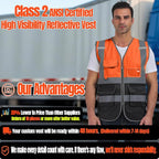 BeautyWill 10/20 Pack Custom Logo Safety Vest,Bulk High Visibility Class 2 Reflective Work Vests