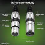 GEARit DMX to DMX Stage Lighting Cable (50 Feet, 2-Pack) DMX Male to Female (XLR Compatible) 3-Pin Balanced Shielded for DJ LED Moving Head Par Light, Mic Mixer, Recording Studio, Podcast - 50ft