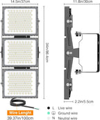 SOLLA 2025 Elite New Upgraded LED Flood Light Outdoor 600W 90000lm Stadium Flood Lights, 5000K IP66 Waterproof Adjustable Floodlight for Street, Parking Lot