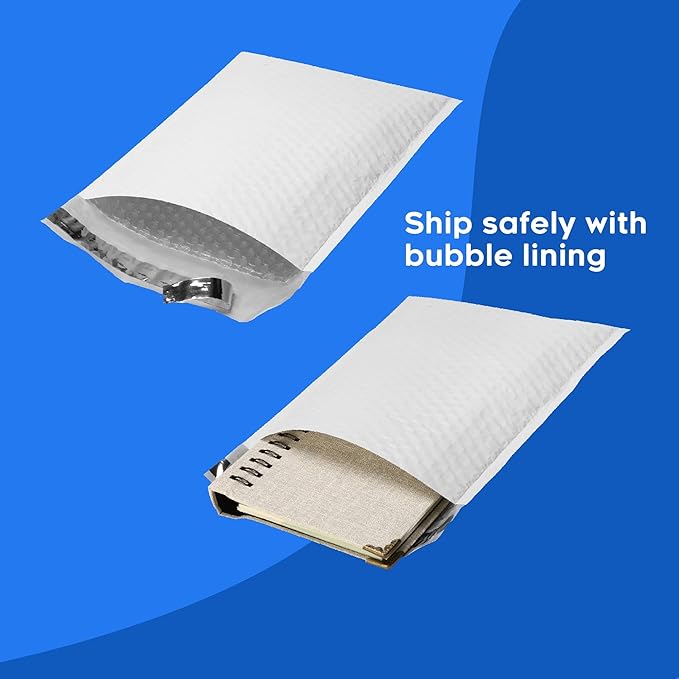 The Boxery 8.5x12''|#2 Poly Bubble Mailers- 100 Pack, Padded Envelopes, Self Seal, Waterproof Shipping Bags, Padded Mailers for Shipping & Packaging
