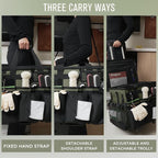 Rolling Cleaning Caddy Bag with Detachable Trolley, Large Cleaning Supplies Organizer with Wheels, Multi-Pocket Cleaning Cart with Adjustable Shoulder Strap for Housekeepers & Home Use, Armygreen