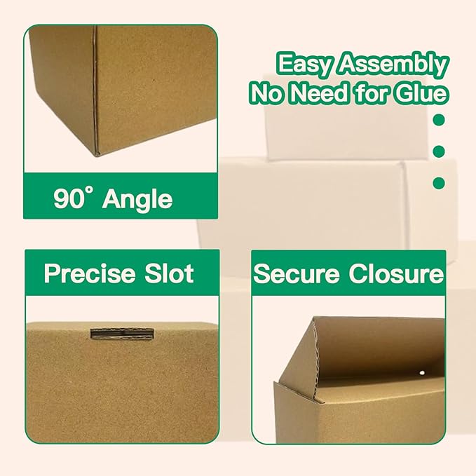 Rongyangtong12x9x4 Inch Shipping Box (pack of 20),Corrugated Mailing Box, Ldeal for Small Business Packaging Mailing